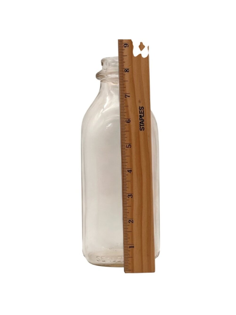 Vintage Clear Duraglas Glass Milk Bottle One Quart 32 oz. Embossed Details 9" - Picture 5 of 12